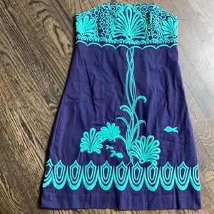 Original Lily Pulitzer strapless embroidered dress
